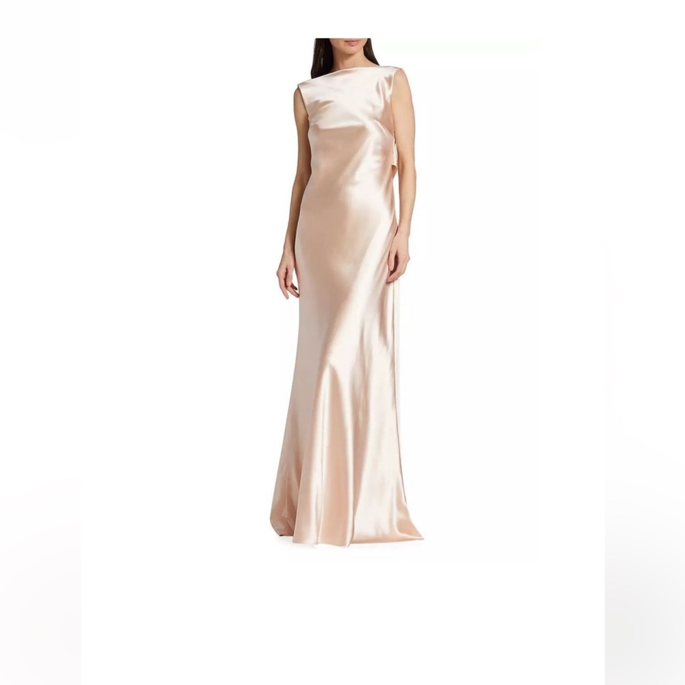 $2990 Danielle Frankel Women's Charlie Crepe Satin Gown size 8